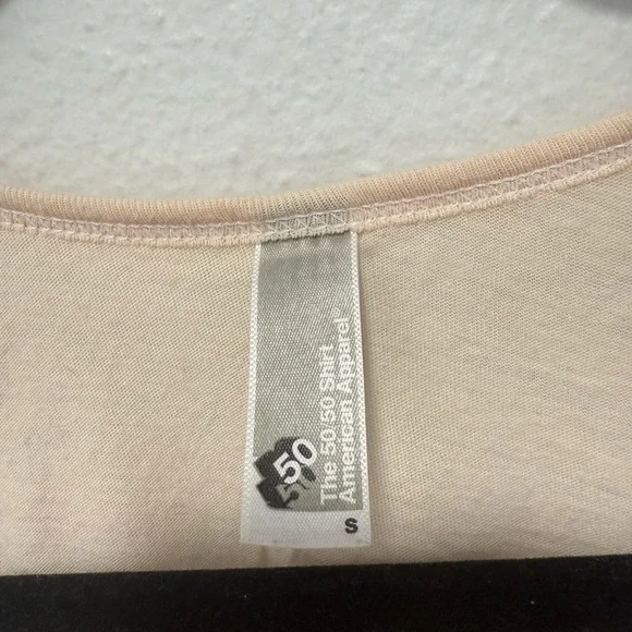 American Apparel Cream Tank Top with Red Bullseye Design Size Small - Picture 2 of 4